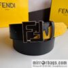 FENDI Fendi FF logo exquisite craftsmanship metal buckle first layer cowhide splicing snake skin belt