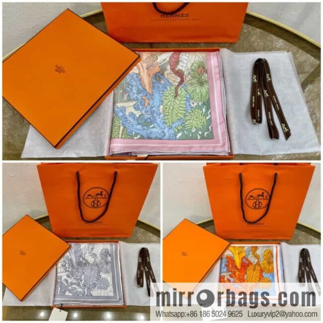 Hermes \"Atlantis\" 100% silk scarf