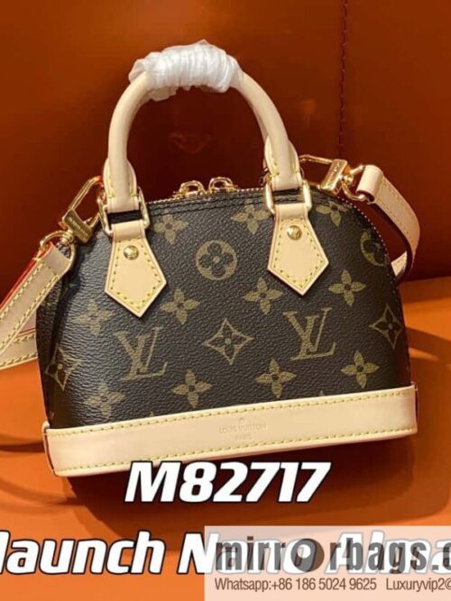 [Premium‑quality] M82717 monogram mini shell bag series New launch Nano Alma handbag