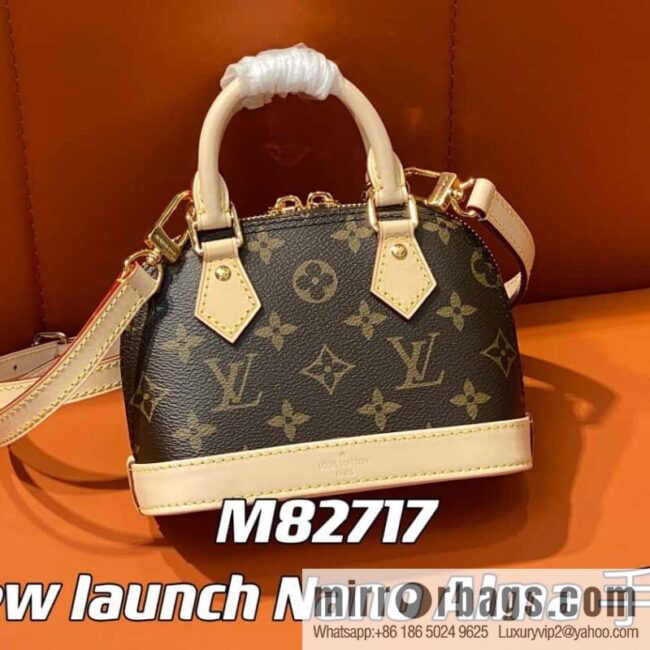 [Premium‑quality] M82717 monogram mini shell bag series New launch Nano Alma handbag