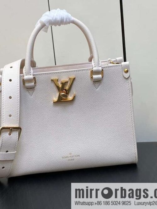 [Boutique‑grade] M23637 white, full leather square bag series Lock & Go handbag M22311