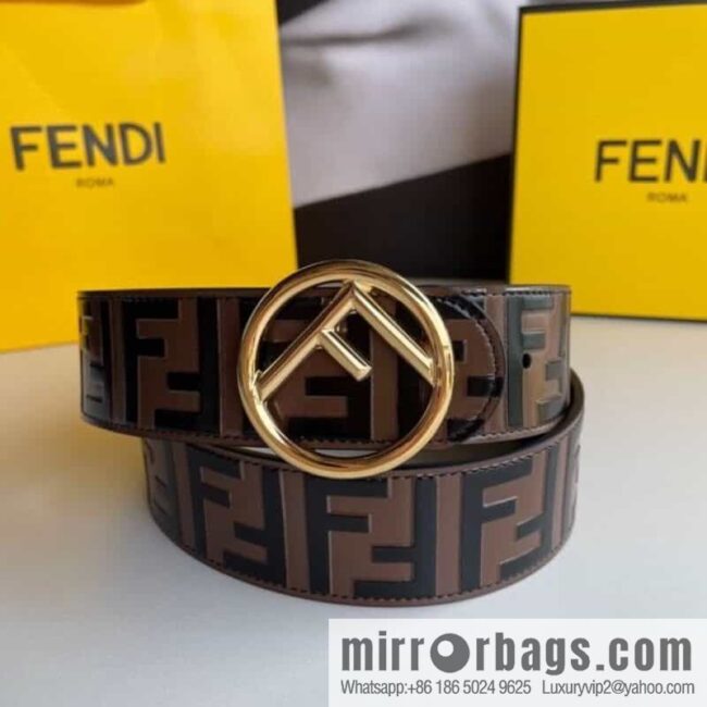 FENDI Fendi with F is Fendi logo shape buckle print belt 4.0 cm