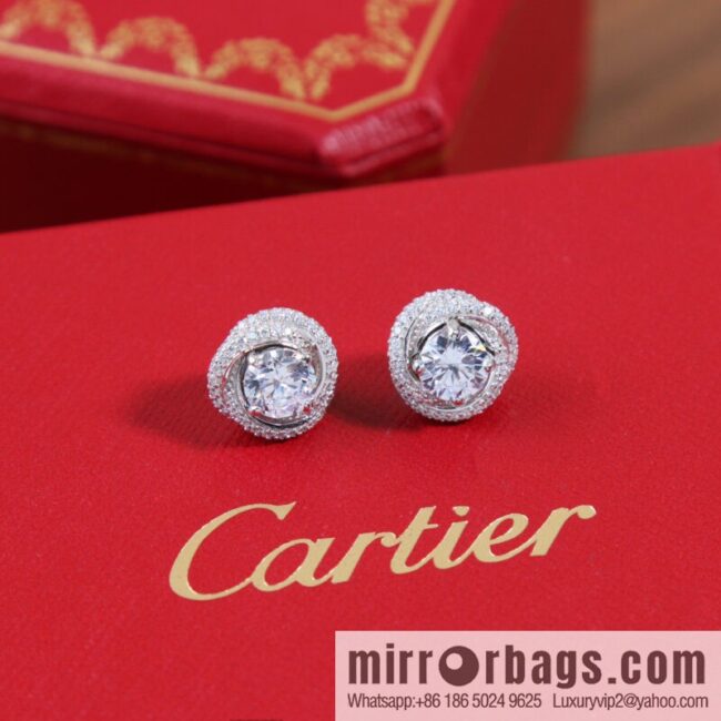 ☀️Cartier single diamond twist earrings ☀️