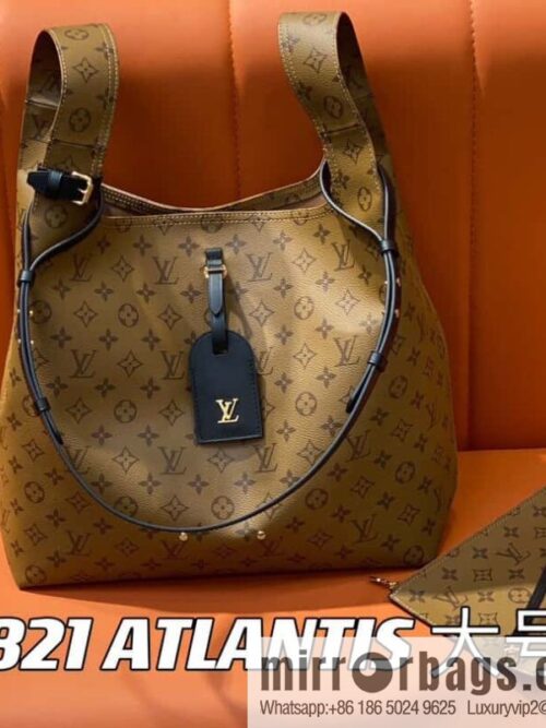 [Premium‑quality] M46821 yellow flower shopping bag series, autumn and winter new ATLANTIS large handbag