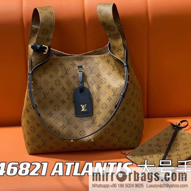 [Premium‑quality] M46821 yellow flower shopping bag series, autumn and winter new ATLANTIS large handbag