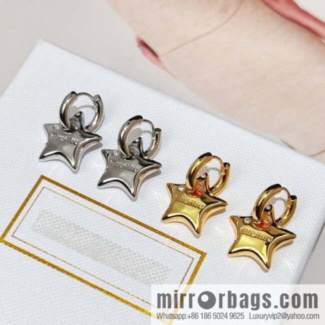 ❗️New ❗️ MIU MIU Miu Miu pentagram ⭐ star stud earrings