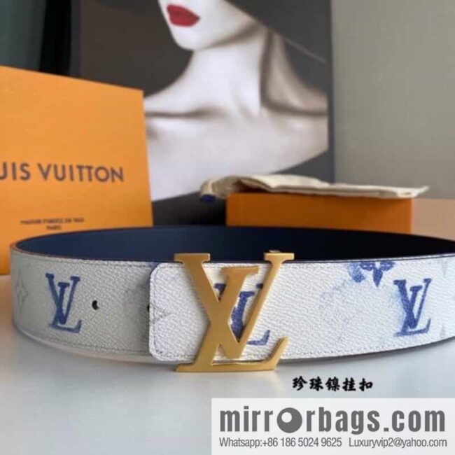 LV/Louis Vuitton Monogran pattern on canvas SHAPE 40mm double-sided belt