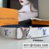 LV/Louis Vuitton Monogran pattern on canvas SHAPE 40mm double-sided belt