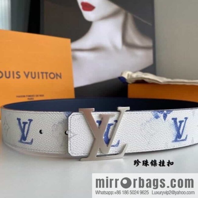 LV/Louis Vuitton Monogran pattern on canvas SHAPE 40mm double-sided belt