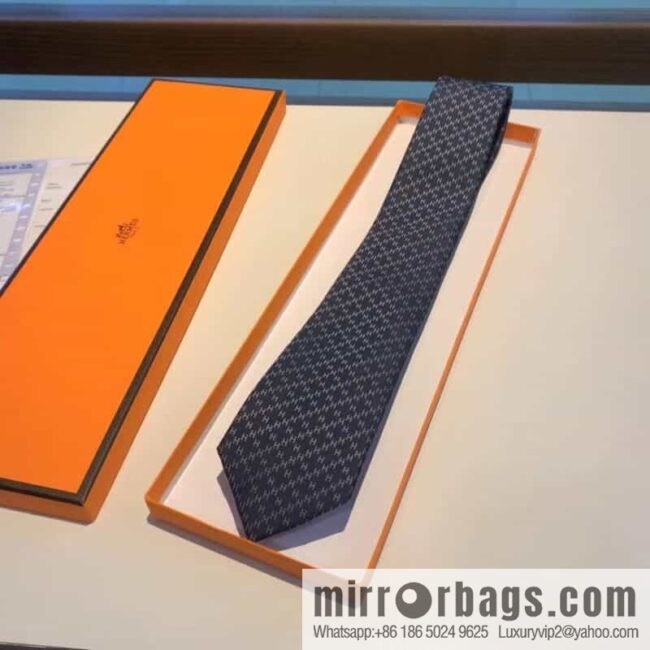 IMG_8887-1-800x800xnzgptwwsw383374_20250701203738.jpg Hermes Men\'s Rhombus H Plaid 100% Top Twill Silk Tie