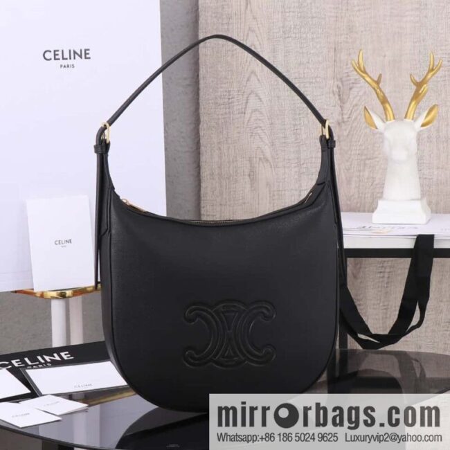 [Premium quality, all-steel hardware] CELINE HELOISE handbag, new, calfskin HÉLOSE armpit bag, ID: 114713