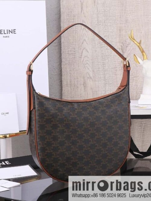 [Premium quality, all-steel hardware] CELINE HELOISE handbag, new, calfskin HÉLOSE armpit bag, ID: 114713