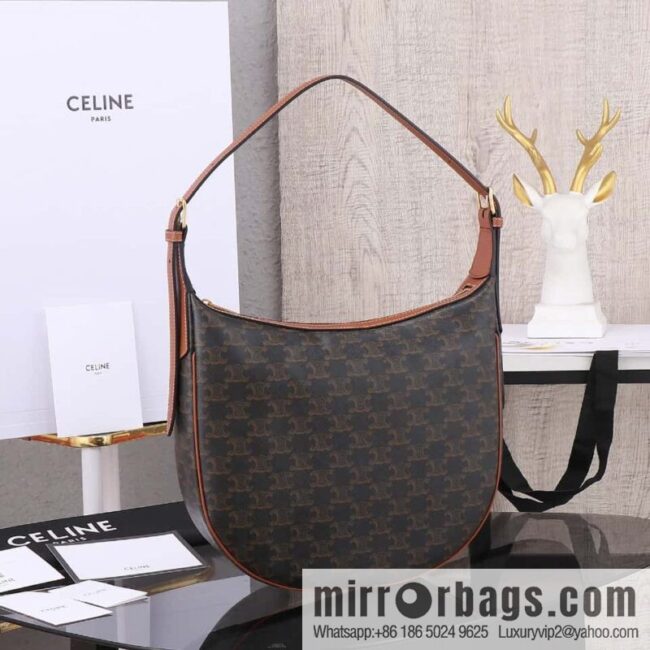 [Premium quality, all-steel hardware] CELINE HELOISE handbag, new, calfskin HÉLOSE armpit bag, ID: 114713