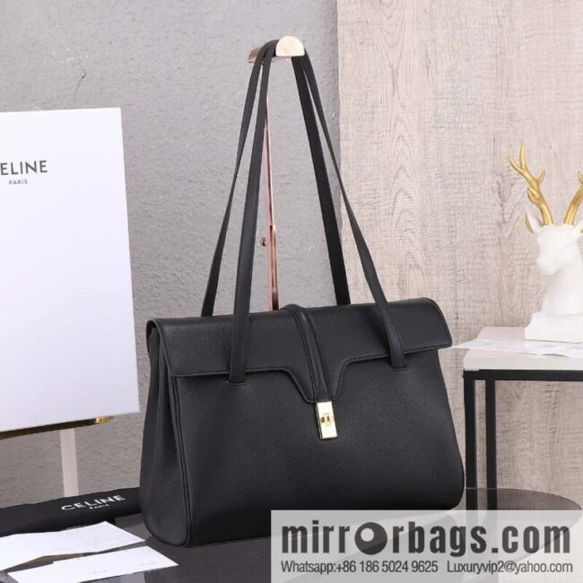 [Premium quality, all-steel hardware] CELINE Soft 16 large, plain beef leather (fabric) soft handbag, number: 194043CR4.04LU