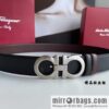Ferragamo Ferragamo, double-sided with delicate first-layer cowhide cross-textured belt 3.5cm
