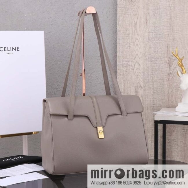[Premium quality, all-steel hardware] CELINE Soft 16 large, plain beef leather (fabric) soft handbag, number: 194043CR4.04LU