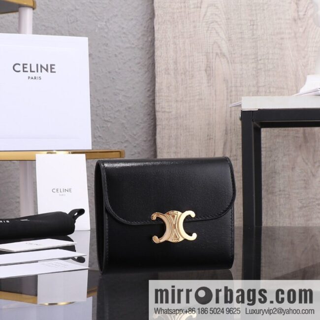 [Premium quality, all-steel hardware] CE tri-fold wallet 🅰️ simple black tri-fold wallet model number: 100782
