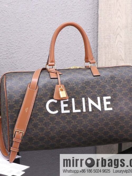 [Premium quality, all-steel hardware] CELINE2022 | The first Voyage printed Travel Bags series, model number: 191472 DOG material/brown