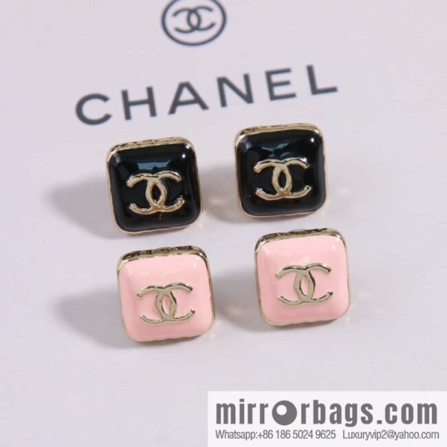 ☀️New ☑️ chanel c1 double c square oil drip earrings