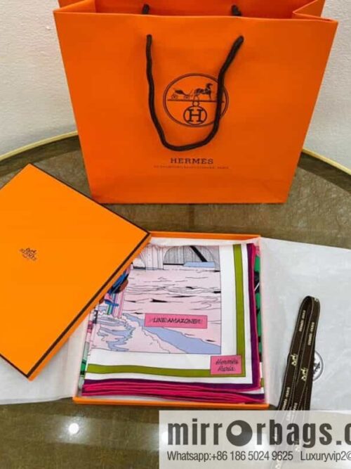 Hermes Double Sided 100% Silk Scarf
