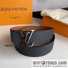 LOUIS VUITTON Louis Vuitton counter hanging buckle double-sided lychee lychee black/khaki belt