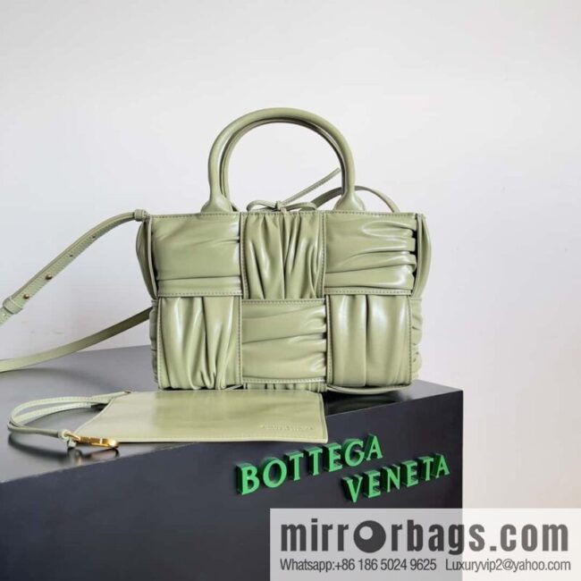 BV 2023 new 20cm Mini Arco pleated tote bag model number 729042 travertine green