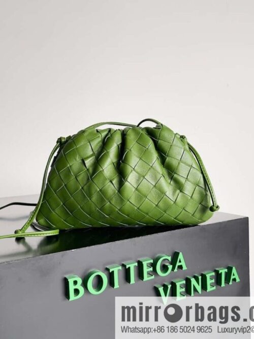 Bottega Veneta THE MINI POUCH 22CM Woven Cloud Bag 585852 Sage Green