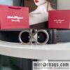 Salvatore Ferragamo, double-sided with first layer cowhide lychee texture 3.5cm belt