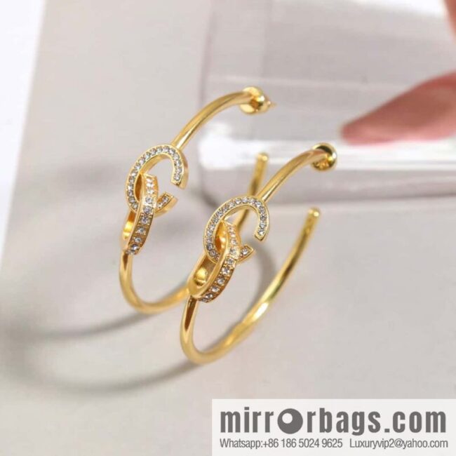 New Dior CD edge drill earrings stud earrings