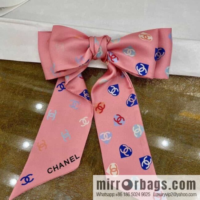 Chanel Xiaoxiang Twiily 100% Silk Silk Hair Band Ribbon AA7447