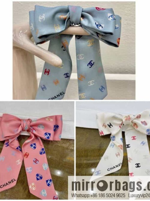 Chanel Xiaoxiang Twiily 100% Silk Silk Hair Band Ribbon AA7447