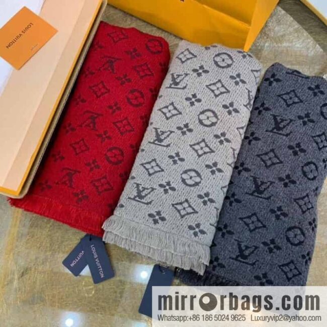 LV Louis Vuitton 100% wool men\'s wool scarf m78526