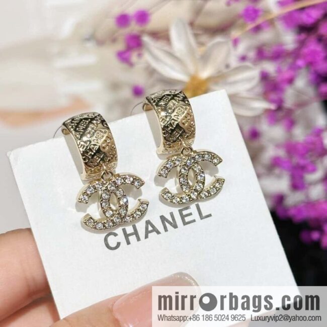 ❗️New ❗️ chanel stud earrings ☀️ new ☑️ chanel c2 double c ring stud earrings ☀️