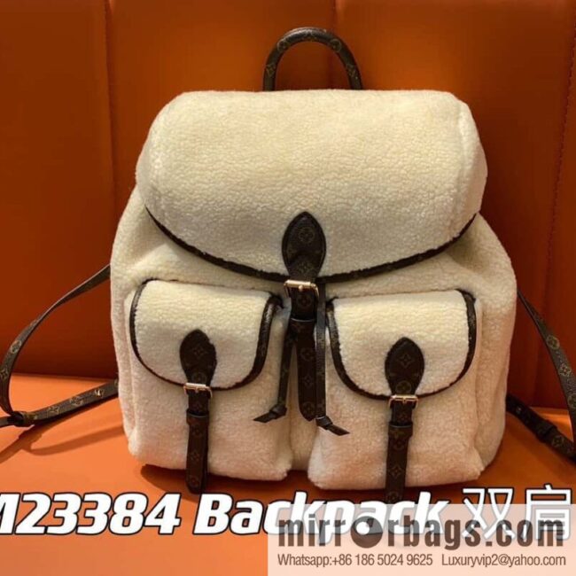 [Boutique‑grade] M23384 meters white, lamb wool backpack series Backpack backpack