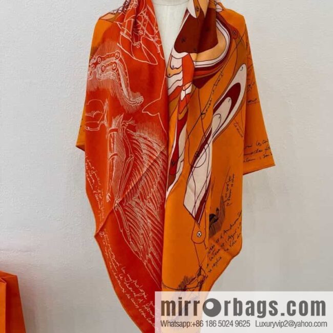 Hermes Handmade curled cashmere and silk blend shawl