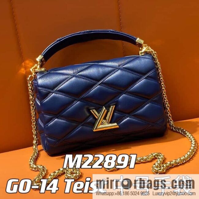 [Boutique‑grade] M22890 full leather rhombus chain bag series GO-14 Teist medium handbag M22891
