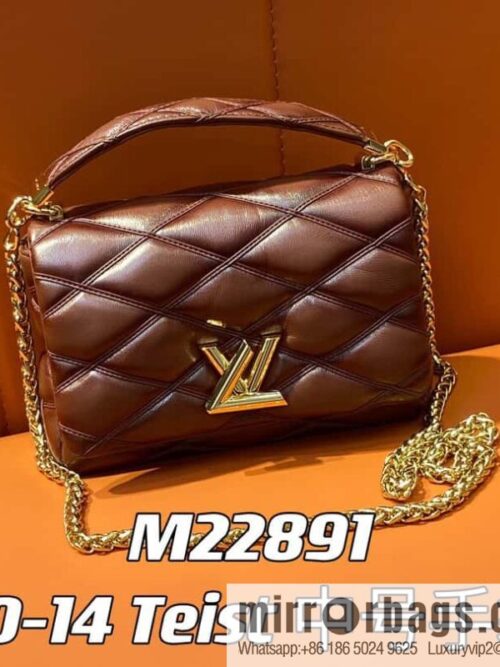 [Boutique‑grade] M22890 full leather rhombus chain bag series GO-14 Teist medium handbag M22891