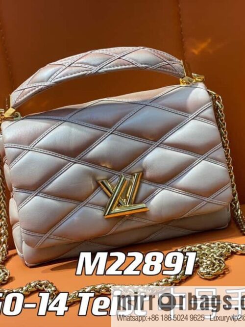 [Boutique‑grade] M22890 full leather rhombus chain bag series GO-14 Teist medium handbag M22891