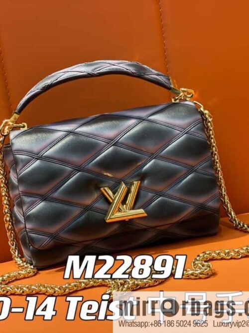 [Boutique‑grade] M22890 full leather rhombus chain bag series GO-14 Teist medium handbag M22891