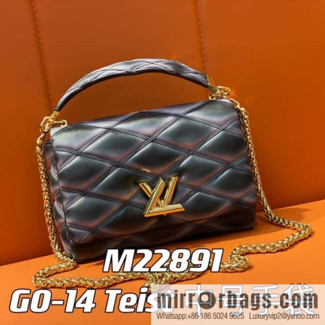 [Boutique‑grade] M22890 full leather rhombus chain bag series GO-14 Teist medium handbag M22891