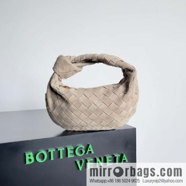 Bv2022 new product, Yangzu Mini Jodie woven suede knotted round hobo bag, model: 651876 Yangzu taupe