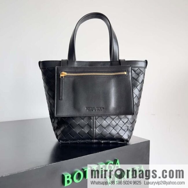 BV early autumn new tote Intrecciato woven tote handbag, model number: 754916 black