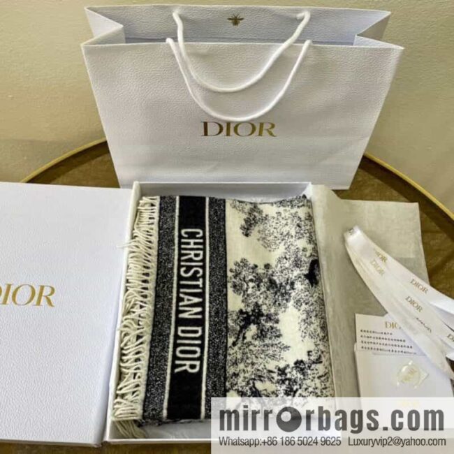 Dior Blue Rui Print Fierce Shawl 91DFI140I057