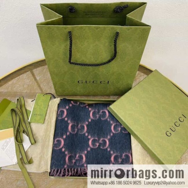 GUCCI Gucci GG diamond rhombus alpaca wool-blend scarf