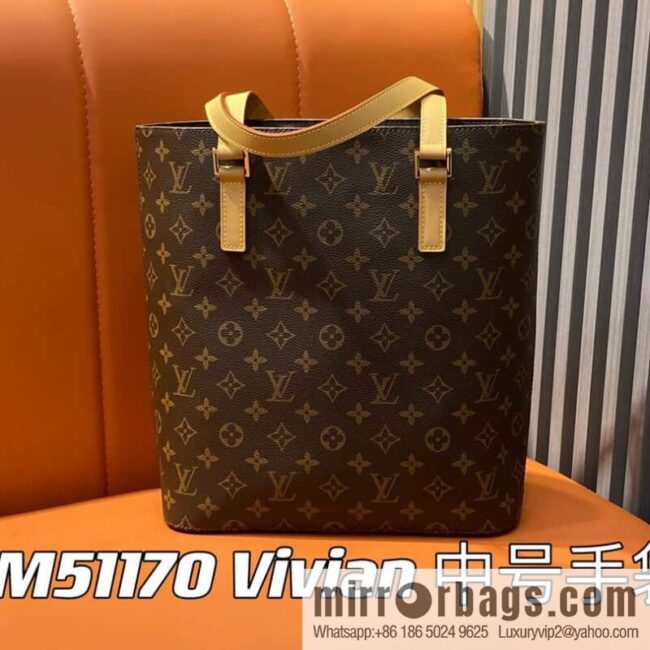 [Boutique‑grade] M51170 monogram yellow leather, medieval bag series M51170 51172 Vivian Cc vegetable basket out of print medieval bag Vivian