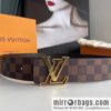LV/Louis Vuitton Monogram Eclipse Canvas Calfskin SHAPE40mm Double Sided Belt