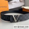 LV/Louis Vuitton Monogram Eclipse Canvas Calfskin SHAPE40mm Double Sided Belt