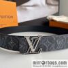 LV/Louis Vuitton Monogram Eclipse Canvas Calfskin SHAPE40mm Double Sided Belt