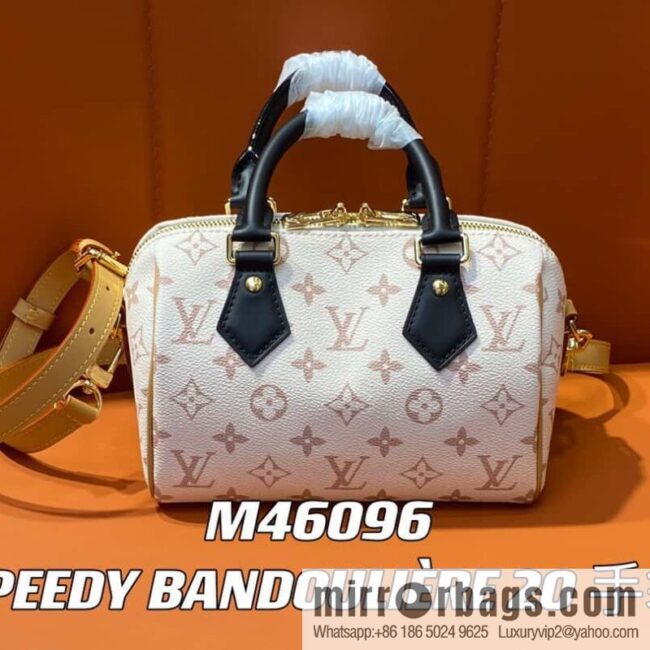 [Boutique‑grade] M46096 white flower M46234speedy pillow bag series M45957 SPEEDY BANDOULIZRE 20 handbag