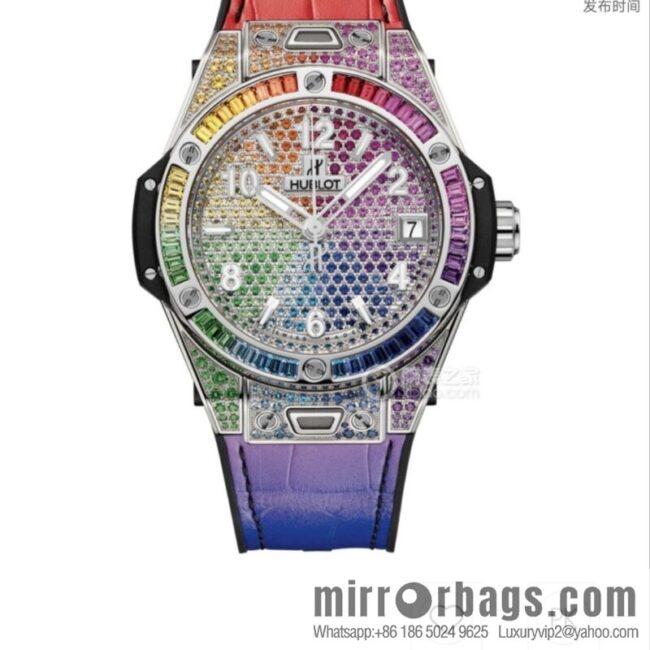 Hublot BIG BANG series, model 465.OX.9910.LR. 0999BIG BANG, HUB1710 automatic mechanical movement women\'s watch